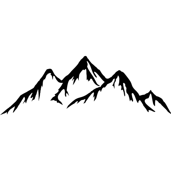 Autoaufkleber Berglandschaft Silhouette